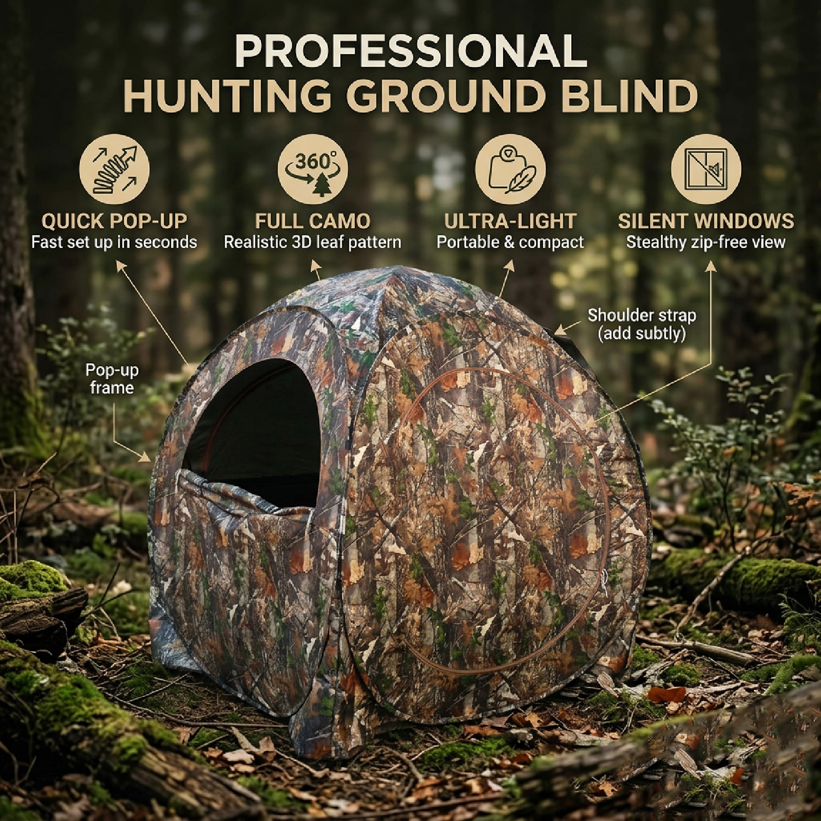 Camouflage Pop-Up Hunting Blin - Hunting & Outdoor Supplies Vanderbijlpark Photos recensie en prijs