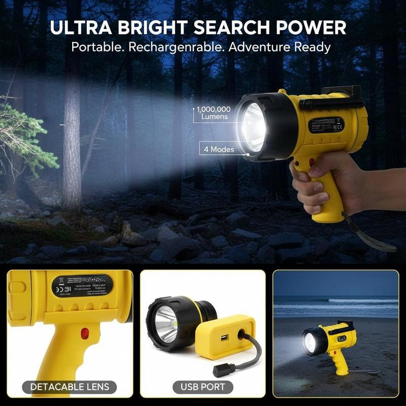 Handheld Searchlight 1000,000  - Hunting Outdoors recensie en prijs